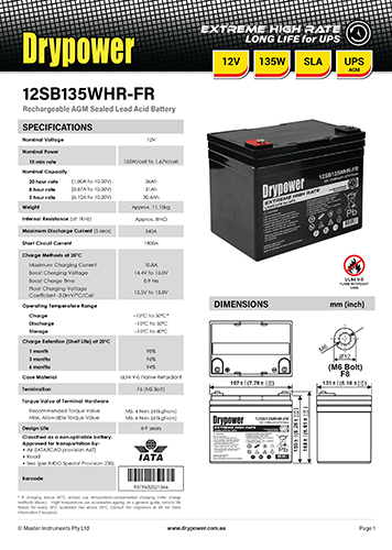 12SB135WHR Datasheet