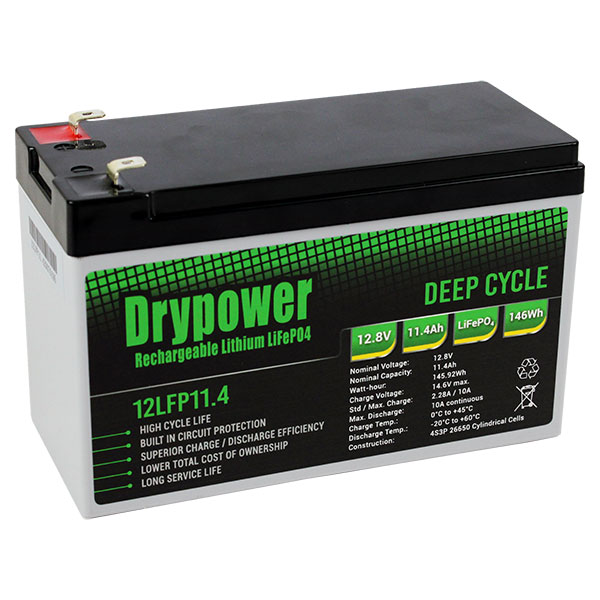 12LFP7.2 Drypower 12V Rechargeable Lithium Deep Cycle Battery - Drypower